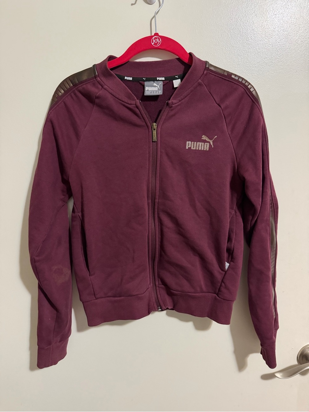 Puma Kids' Maroon Full-Zip Puffer Jacket